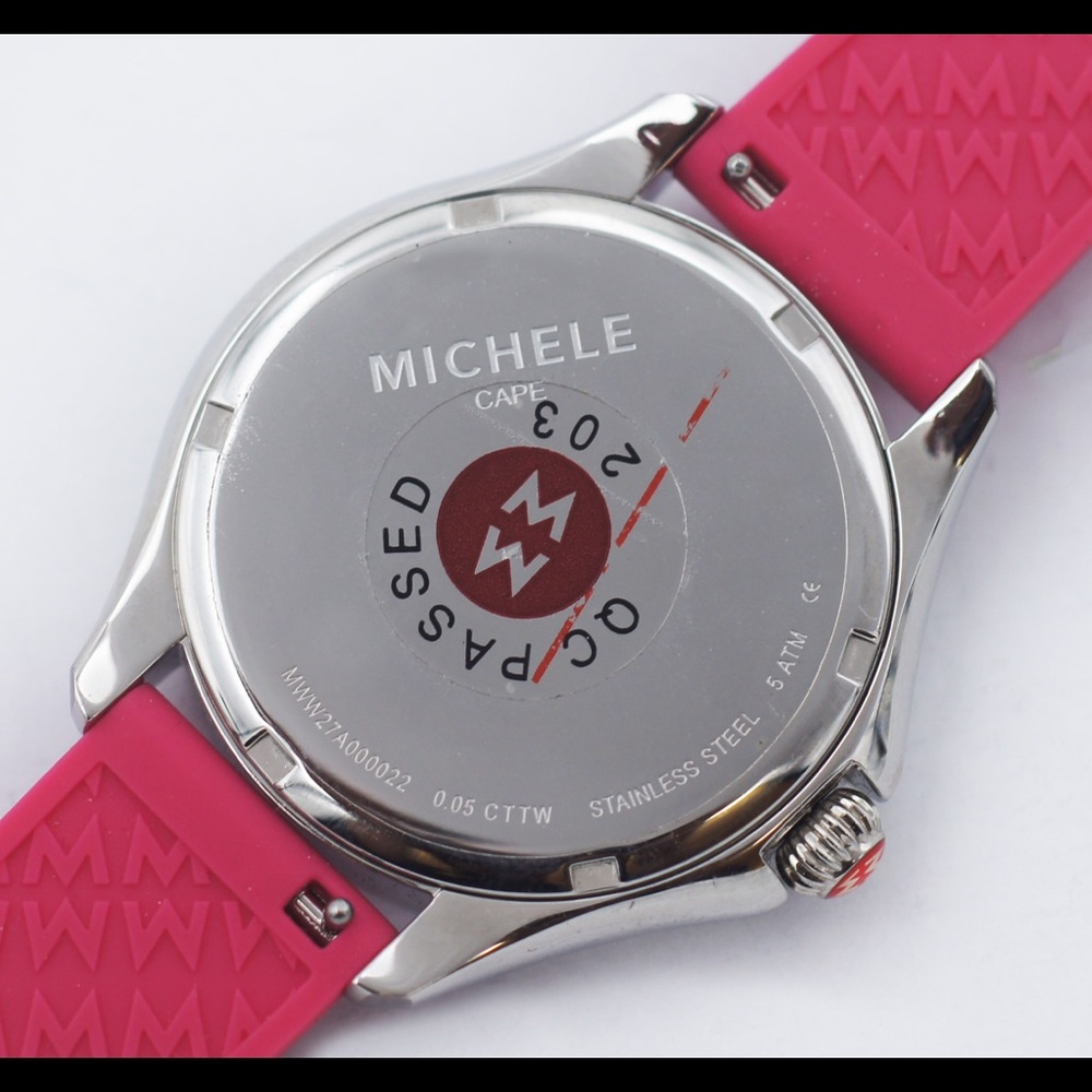 MICHELE Cape Pink Stainless Steel Quartz Watch - Picture 3 of 4
